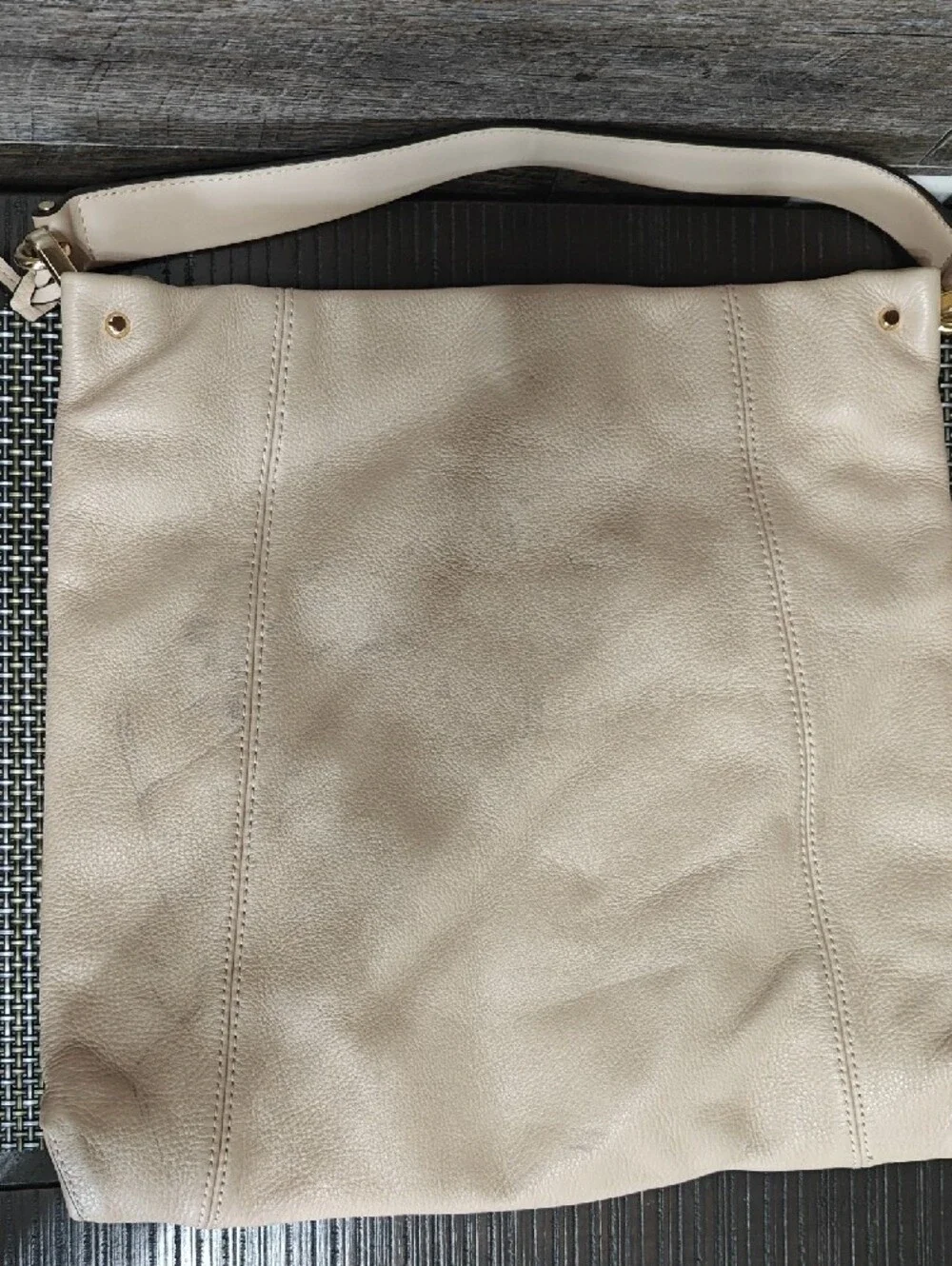 Michael Kors Soft Cream Pebbled Leather Shoulder Bag